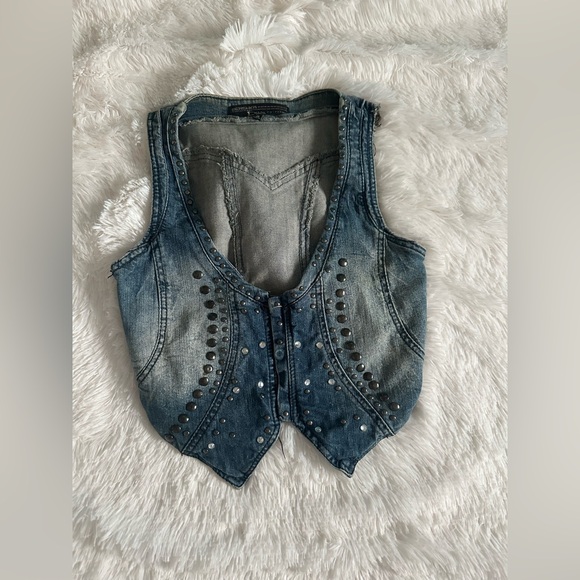 Bershka Light Blue Denim Vest - Picture 1 of 4